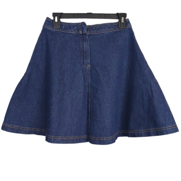 Anthropologie Pilcro and The Letterpress 2 Blue Denim Skater Skirt Flare Womens - Picture 3 of 4